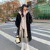 FRAUEN OVERSIZE WINTERJACKE MIT KAPUZE UND KNOPFLEISTE